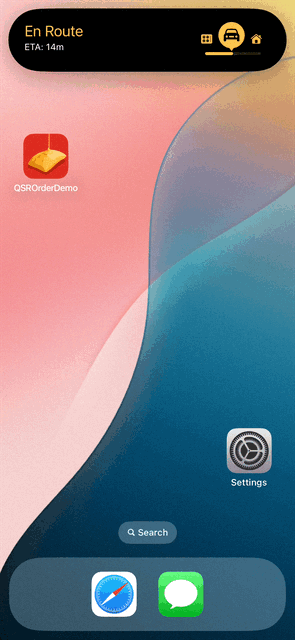 QSR Order Live Activity demo